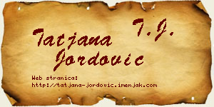 Tatjana Jordović vizit kartica